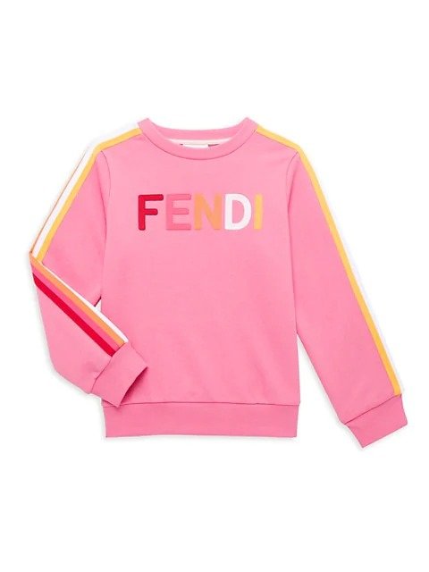 Little Girl's & Girl's Embroidered Side Stripe Sweater