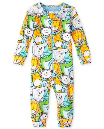 Baby And Toddler Boys Long Sleeve Safari Snug Fit Cotton One Piece Pajamas | The Children's Place - WHITE