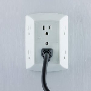 GE 6 Outlet Wall Plug Adapter Power Strip 2 Pack