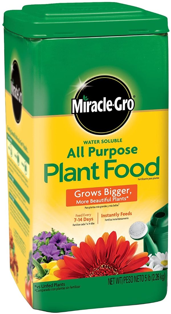 Miracle-Gro 水溶性化肥 5磅 室内盆栽或种植蔬菜瓜果必备