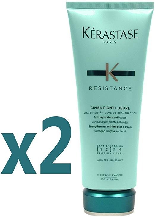 Kerastase Resistance Ciment Anti-usure Strengthening Anti-breakage Creme, 6.8 Oz (Pack of 2)