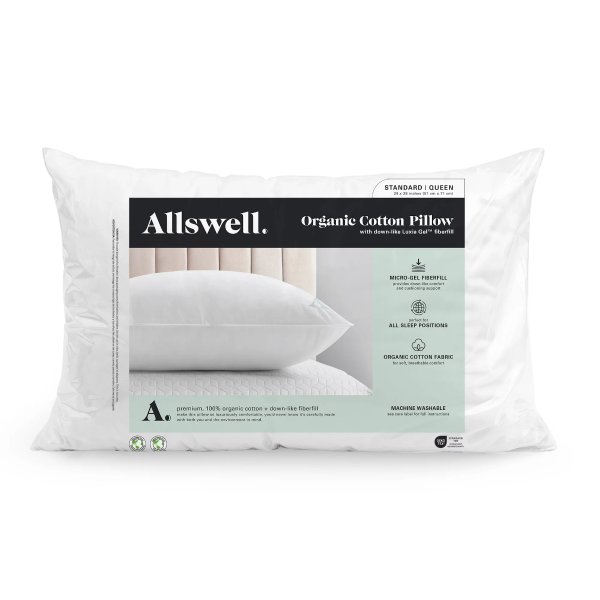 Organic Cotton Down-like Bed Pillow, Standard/Queen