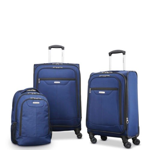 Samsonite Tenacity 3 Piece Luggage Set - Black, Blue, 25", 21", Backpack - Lu...