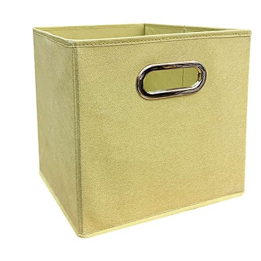 Relaxed Living Lima Bean 11-Inch Square Collapsible Storage Bin in Gold