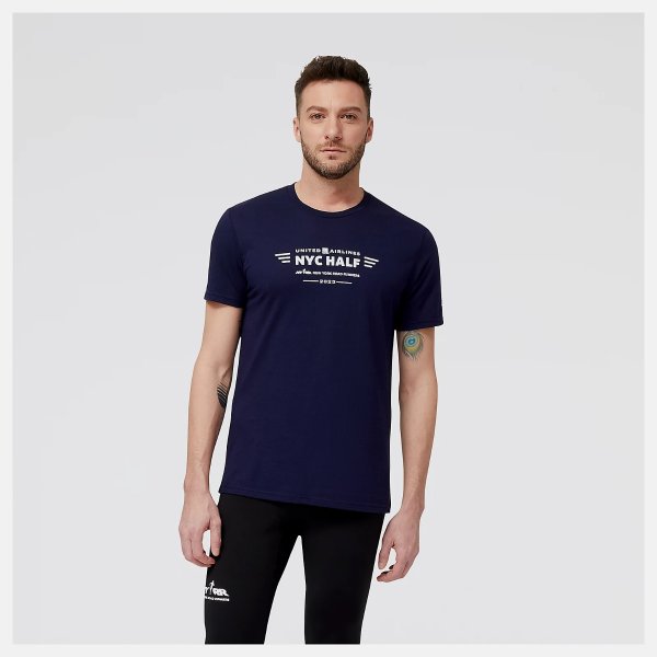 United Airlines NYC Half Map Graphic Short Sleeve