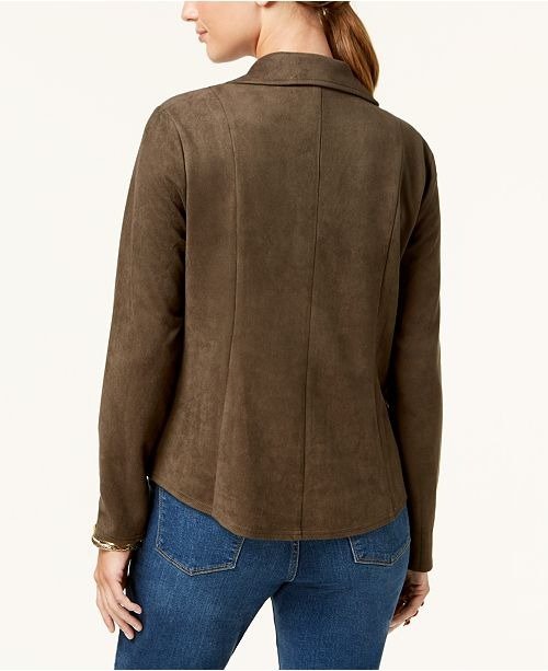 Faux-Suede Moto Jacket, Created for Macy's