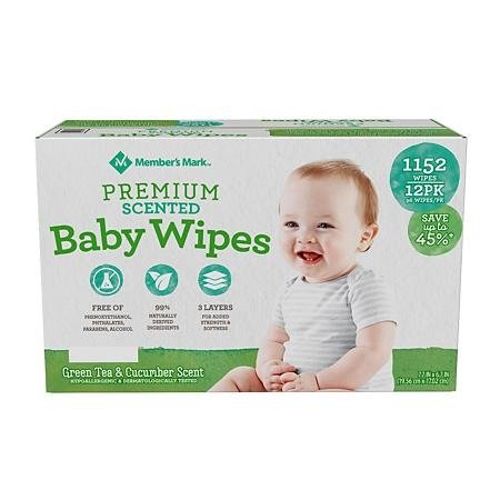 Premium Scented Baby Wipes (1152 ct.) 宝宝湿巾 