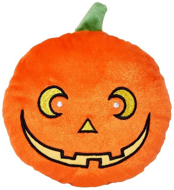 FRISCO Halloween Pumpkin Round Plush Squeaky Dog Toy - Chewy.com