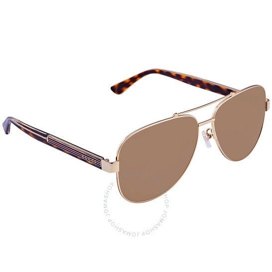 Brown Aviator Men's Sunglasses GG0528S 008 63