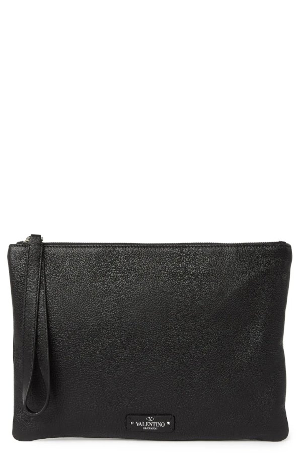 Large Leather Flat Pouch