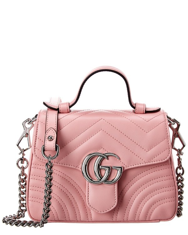 GG Marmont Mini Top Handle Matelasse Leather Shoulder Bag