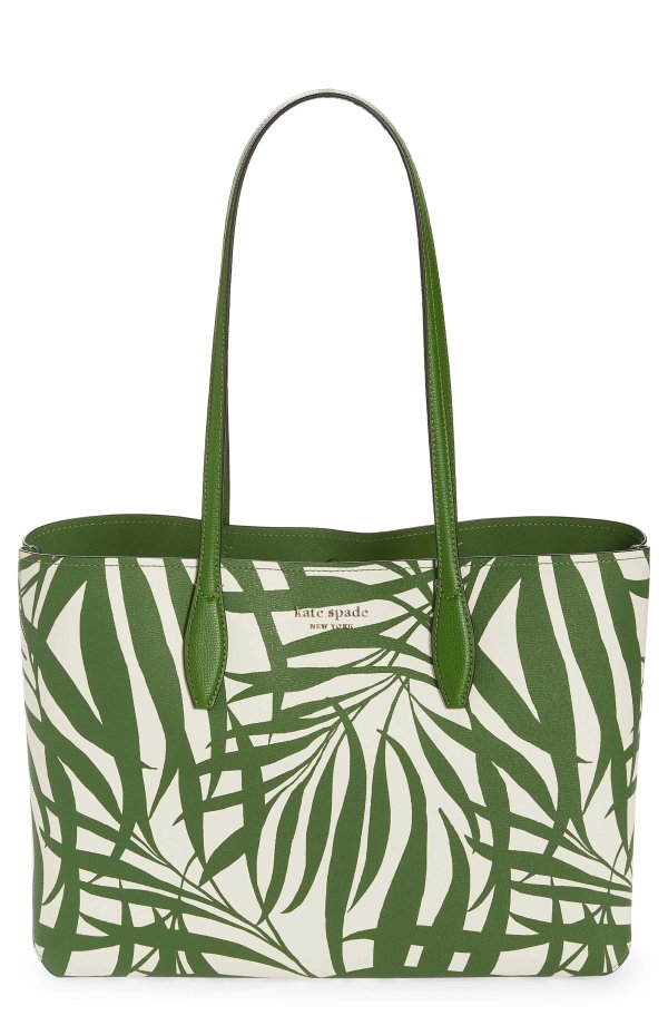 all day palm fronds tote bag