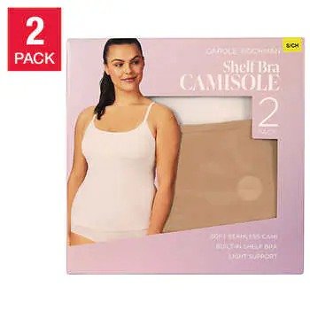 Ladies’ Seamless Shelf Bra Camisole 2-pack