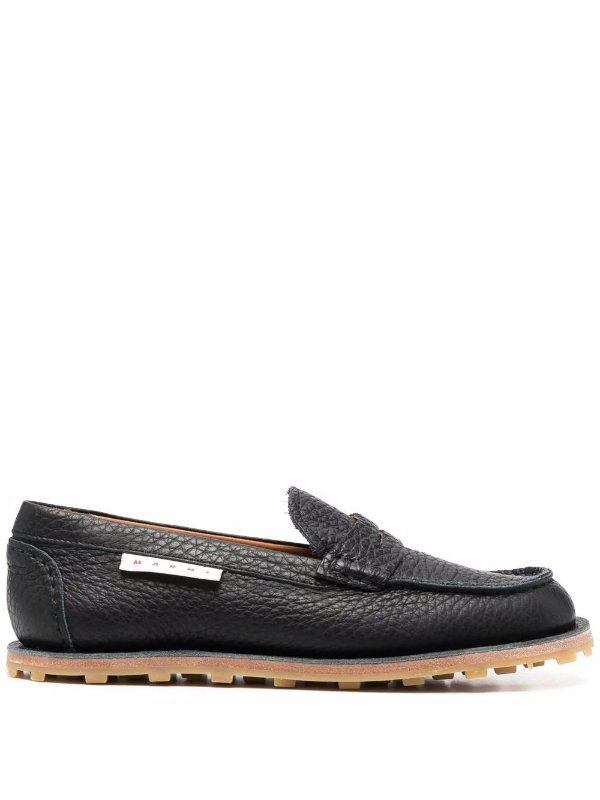 square-toe penny loafers