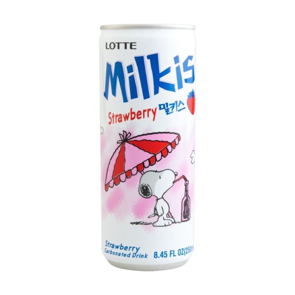 史努比联名款 牛奶苏打水碳酸饮料 草莓味 250ml