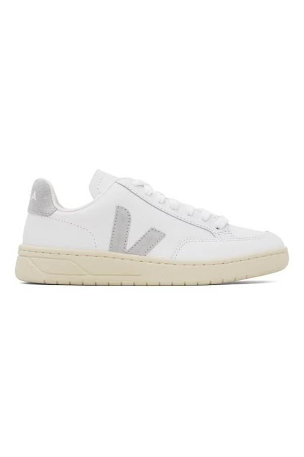 White V-12 Leather Sneakers