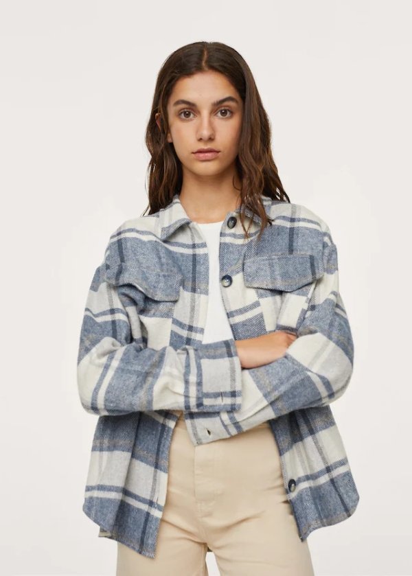 Oversized check overshirt - Teenage girl | Mango Teen USA