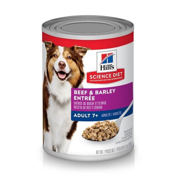 Adult 7+ Beef & Barley Entree Canned Dog Food, 13-oz, case of 12 - Chewy.com