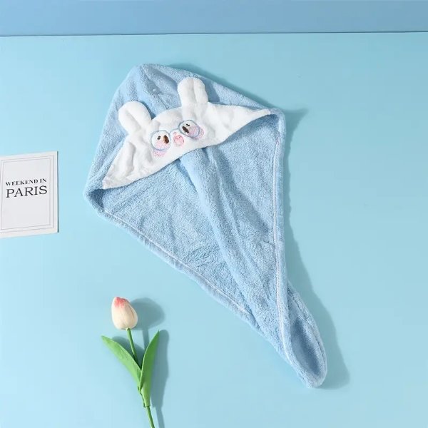 1pc Blush Rabbit Hair Drying Cap Towel Absorbent Hair Towel Soft Cotton Hair Towel - Home & Kitchen - Temu