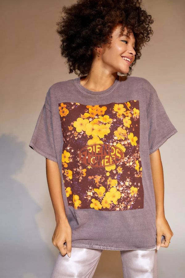 Friends Forever Floral Graphic T-Shirt Dress