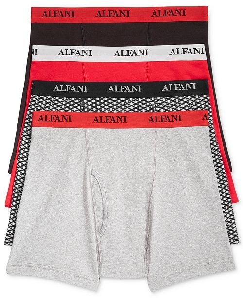 Men's 4 Pack. Cotton Boxer Briefs, Created for Macy's
