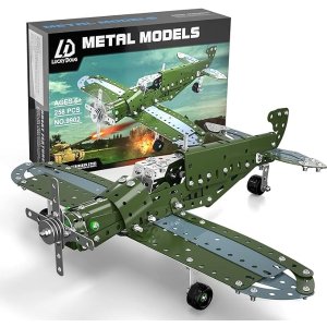 需要点击$5优惠券Lucky Doug DIY 儿童金属飞机模型套装 共258件