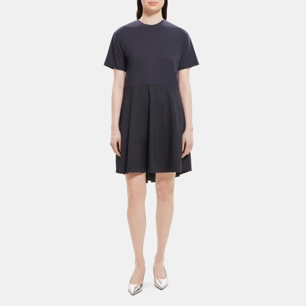 Tiered Tee Dress in Stretch Linen