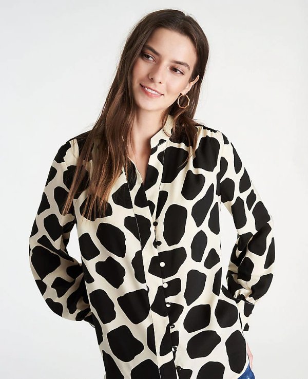 Animal Print Covered Button Popover | Ann Taylor