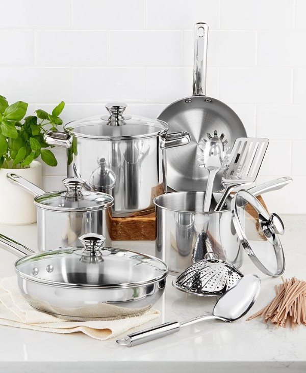 Tools of the Trade Stainless Steel 13-Pc. Cookware Set, Created for Macy's & Reviews - Cookware Sets - Macy's