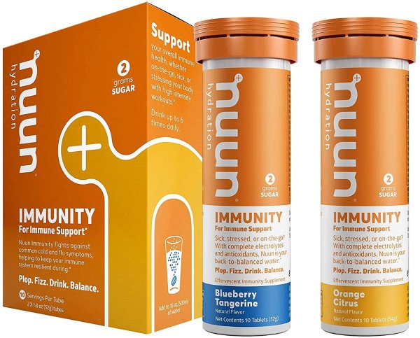 Immunity: Zinc, Turmeric, Elderberry, Ginger, Echinacea, and Electrolytes for an Anti-Inflammatory and Antioxidant Boost in Immune Support, Blueberry Tangerine/Orange Citrus Mixed 2-Pack