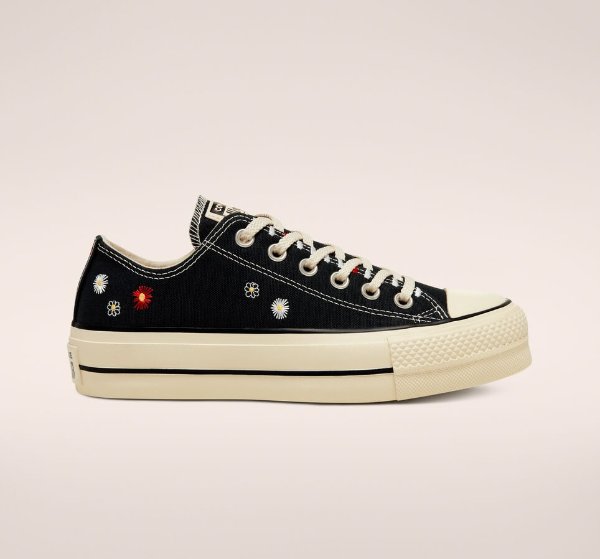 ​Embroidered Floral Platform Chuck Taylor All Star Womens LowTopShoe..com