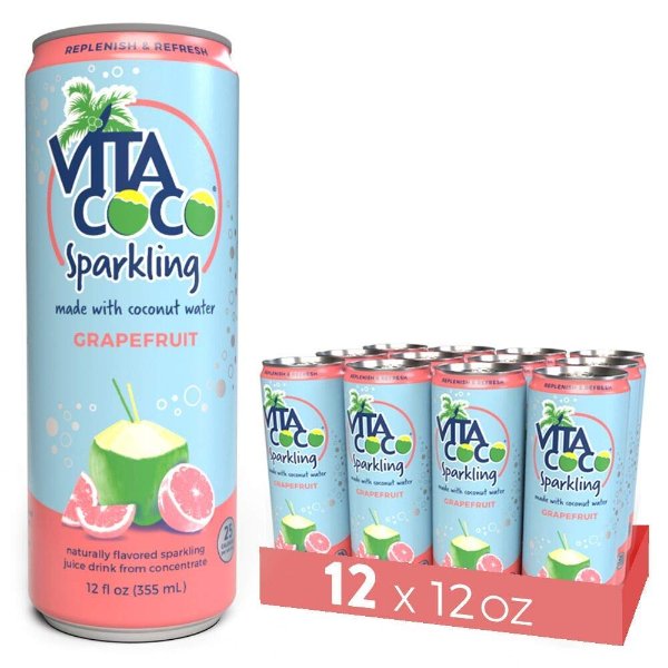 Sparkling Coconut Water Variety Flavors (Pack of 12)