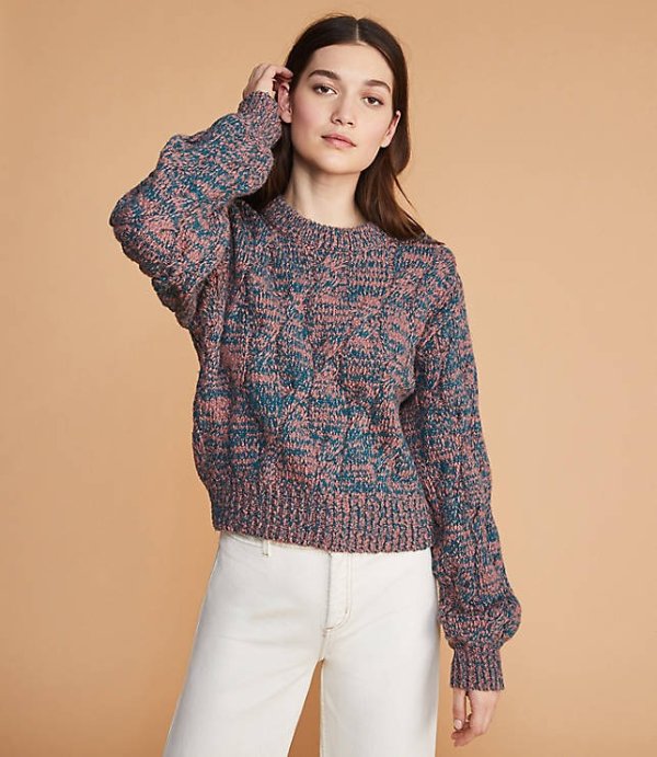Marled Cable Sweater