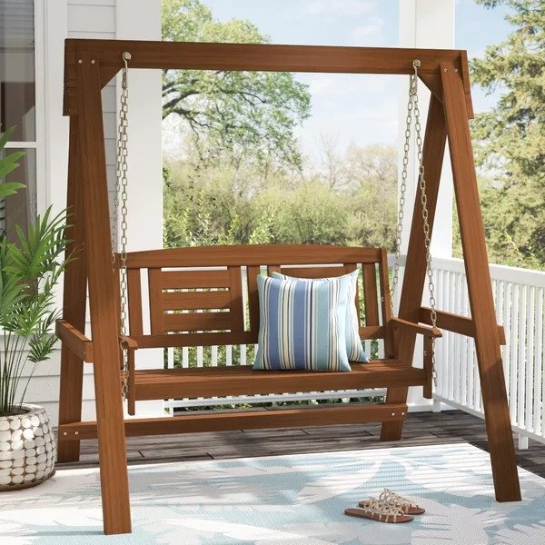 Fina Hardwood Hanging Porch Swing with StandFina Hardwood Hanging Porch Swing with StandRatings & ReviewsCustomer PhotosQuestions & AnswersShipping & ReturnsMore to Explore
