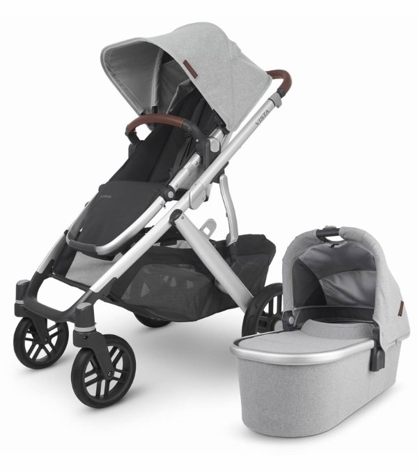 Vista V2 Single-to-Double Stroller - Stella (Brushed Grey Melange)