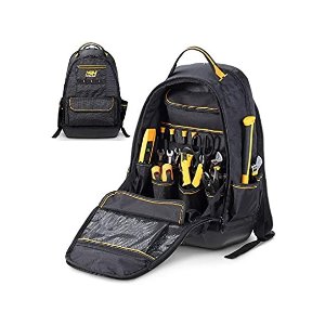 STEELHEAD 35-Pocket Solid Molded Base Heavy-Duty Tool Backpack, Waterproof Reinforced Bottom, Laptop Compartment, Padded Back Support, Jobsite Ready: Electricians, Plumbers, HVAC (SH-05-BP-B1-0-2.1)