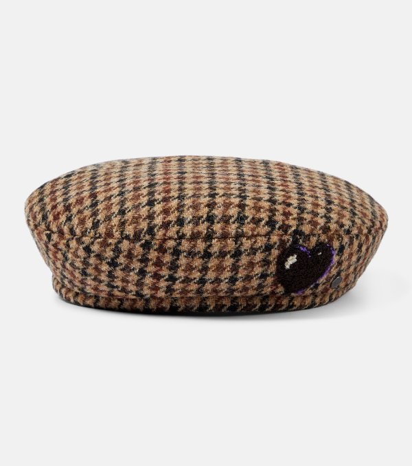 New Billy checked wool beret