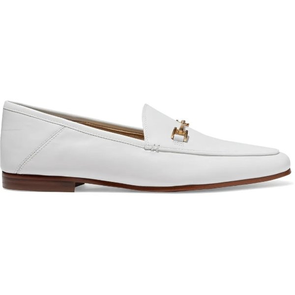 Loraine embellished leather collapsible-heel loafers