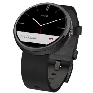 Moto 360 Smart Watch for Android 4.3 or Higher - Black Leather