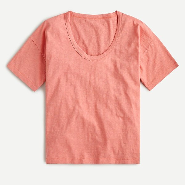 Slub cotton scoopneck T-shirt
