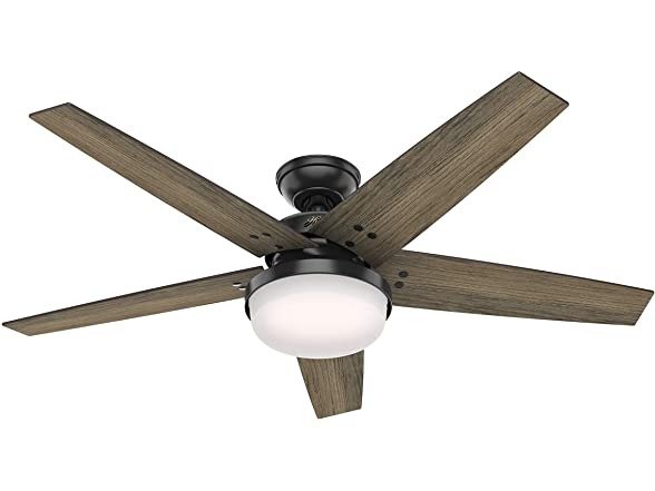 Fan Company 52-inch Brenham LED Indoor Matte Black Ceiling Fan with Light Kit and Remote (CC50033-A)