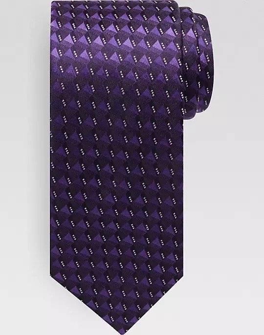 Purple Geometric Narrow Tie