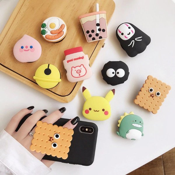 US $0.97 31% OFF|cute anime Cartoon air bag phone Holder stretch bracket finger Stand grip Strap mobile Expanding Universal cellphone Ring Stand on AliExpress
