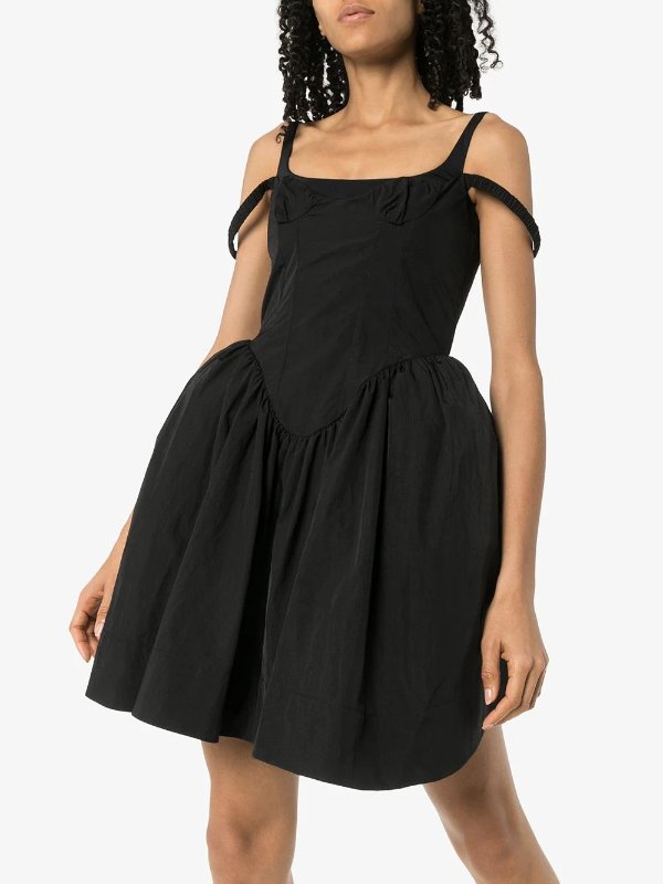double strap gathered dress
