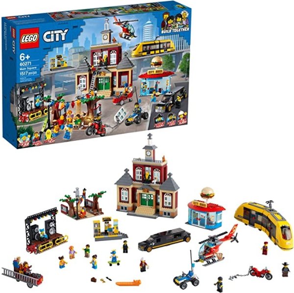 City Main Square 60271 Set, Cool Building Toy for Kids, New 2021 (1,517 Pieces)