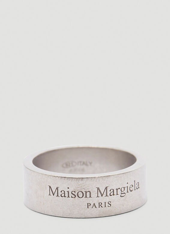Logo-Engraved Ring in Silver