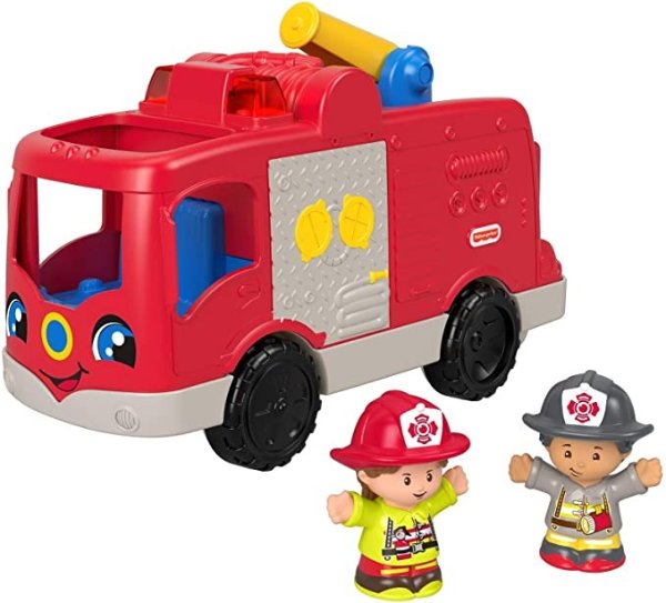 -Price Little People Helping Others Fire Truck, musical toy fire engine with figures for toddlers and preschoolers ages 1-5 years