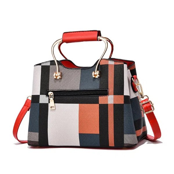 Black And White Checkered Handbags Insulted Lunch Box Bag - Temu