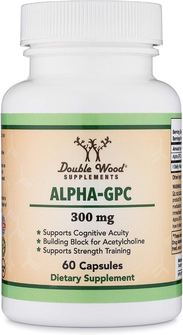 Alpha GPC Choline Capsules 60 Count, 600mg Servings