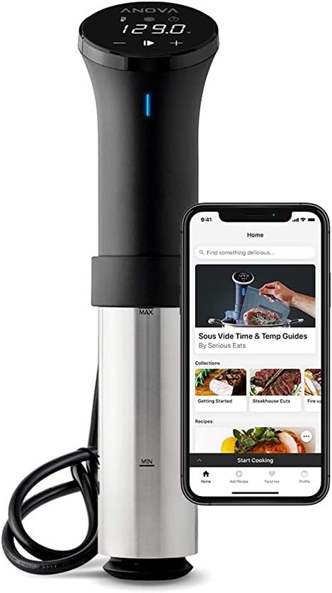 Culinary AN500-US00 Sous Vide Precision Cooker (WiFi), 1000 Watts |App Included, Black and Silver